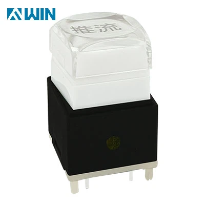 Buton iluminat video montat pe PCB